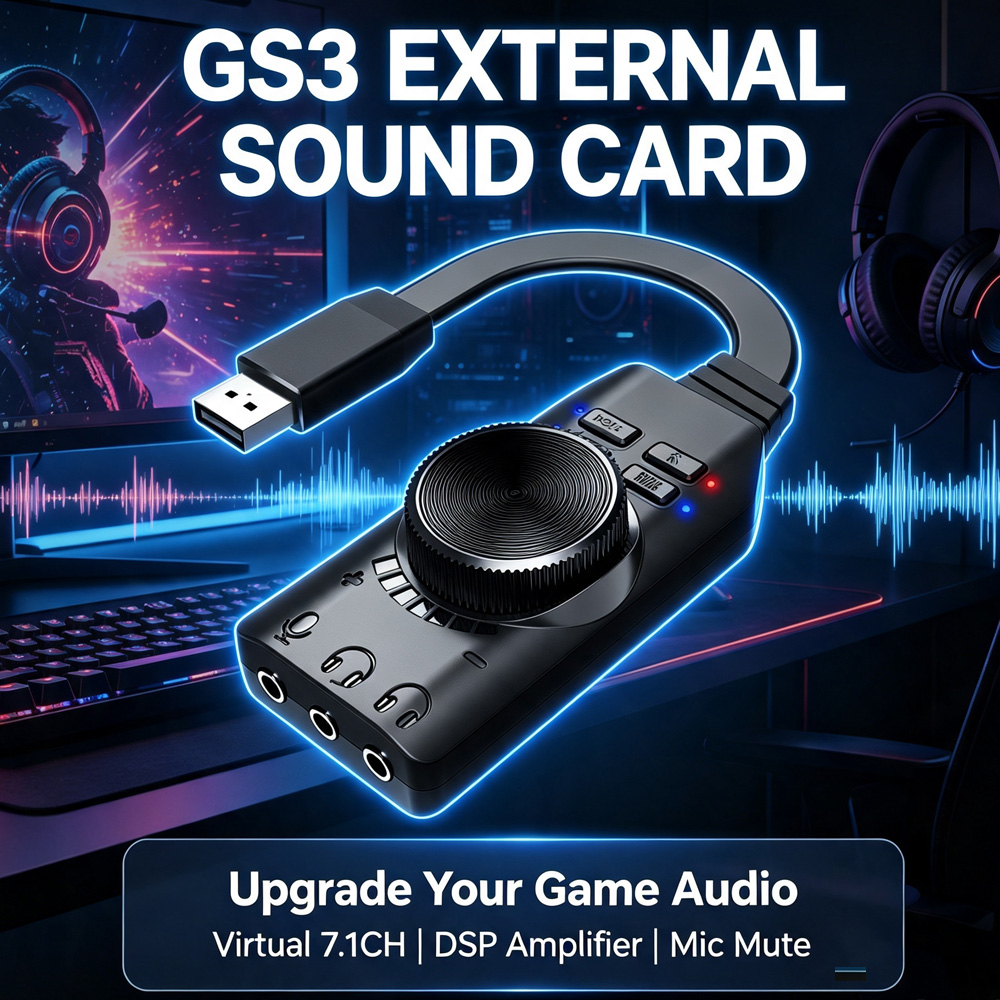 Gaming Headset 7.1 - Adaptateur USB 3,5 mm 7.1 canaux,
